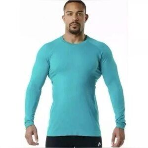New In Bag Men's Alphalete Hero Seamless Long Sleeve In Trident Blue